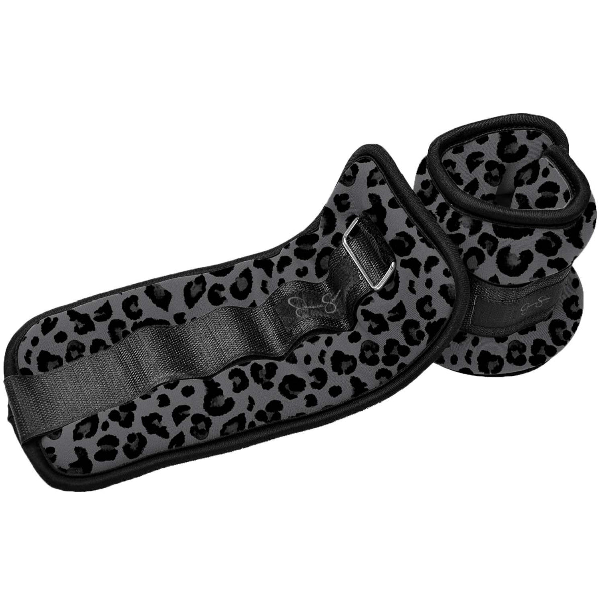 Jessica Simpson 2lb Ankle Weights Pair Set with Adjustable Strap - Leopard