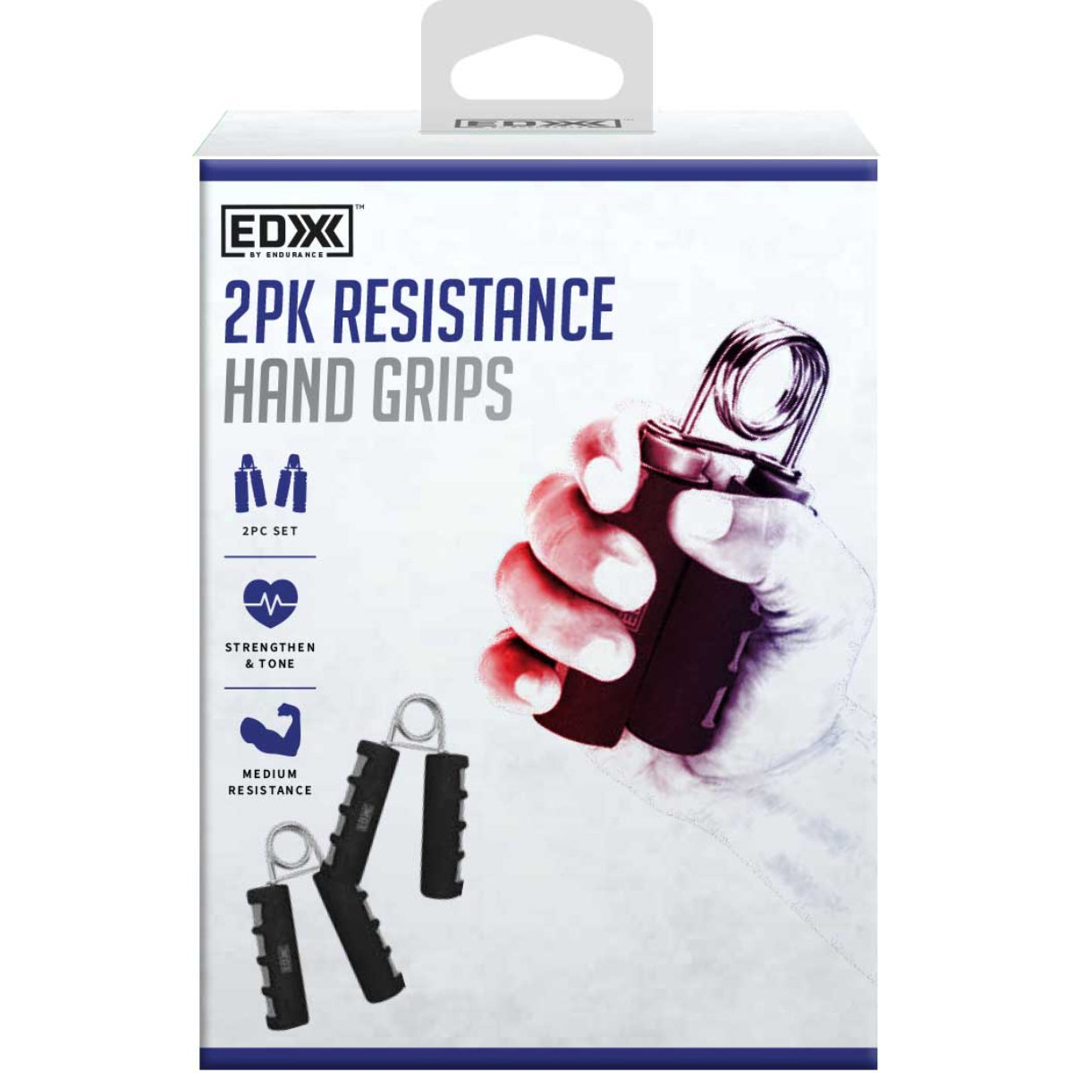 EDX 2 Pack Resistance Hand Grips - Black