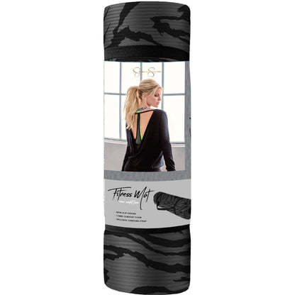 Jessica Simpson Extra Thick Fitness Yoga Mat with Carrying Strap, Swirl - Swirl