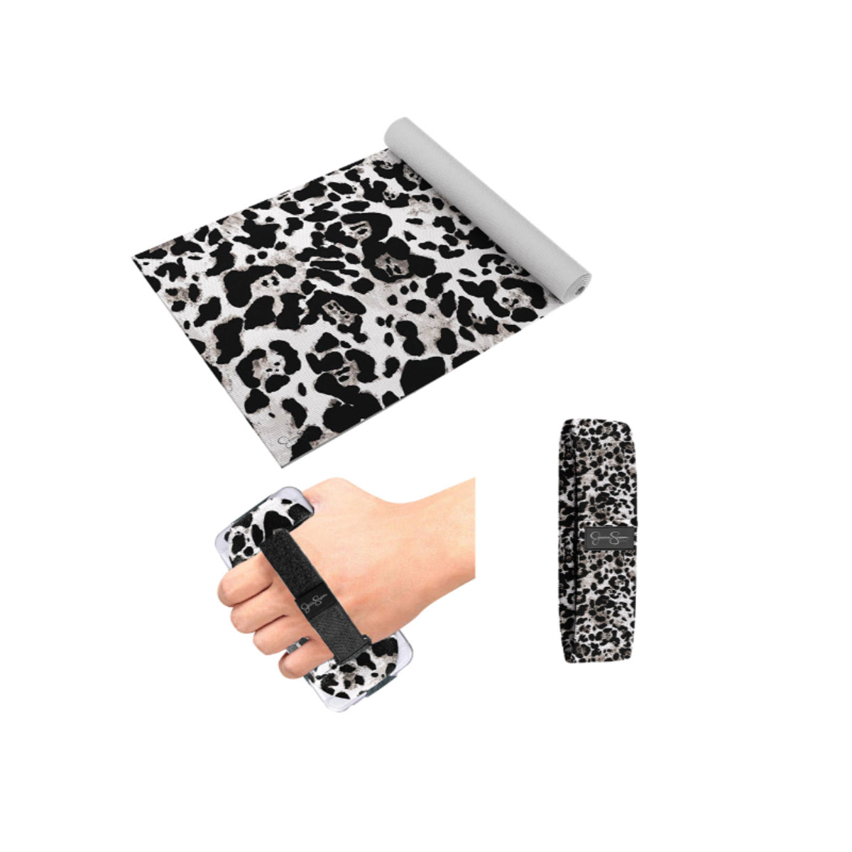 Jessica Simpson Cat Print Yoga Accessory Bundle