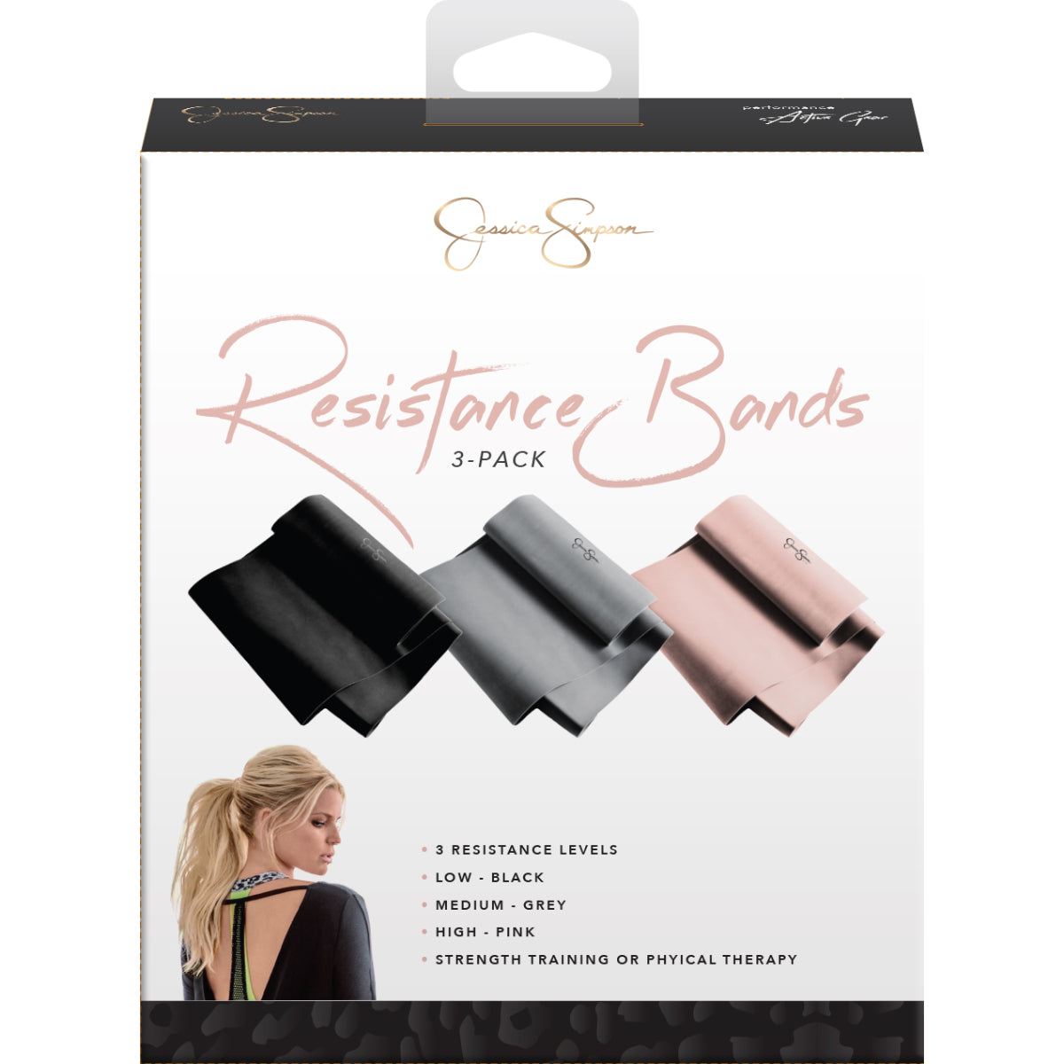 Jessica Simpson 3 Flat Resistance Bands, Multi - Multi