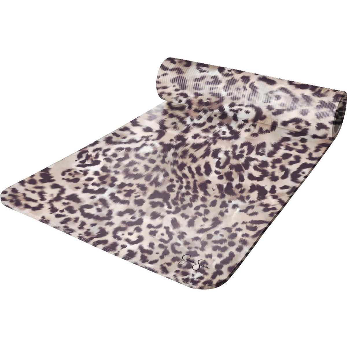 Jessica Simpson Extra Thick Fitness Yoga Mat with Carrying Strap, Cheetah - Cheetah