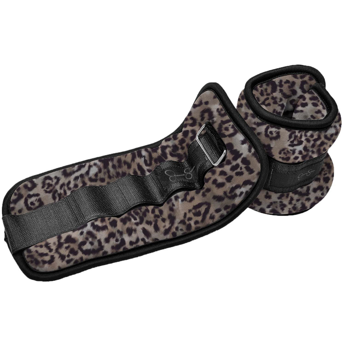 Jessica Simpson 2lb Ankle Weights Pair Set with Adjustable Strap - Cheetah