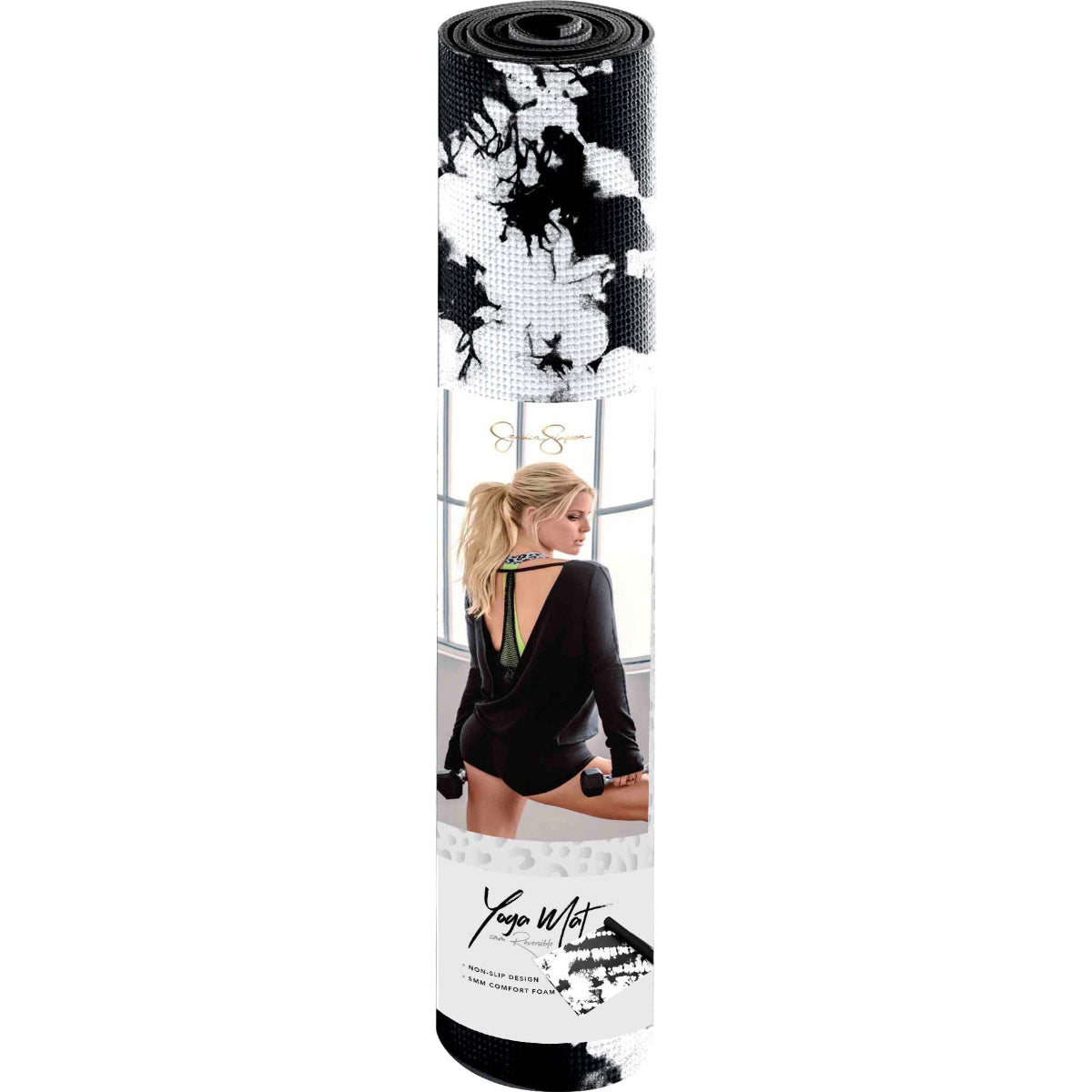 Jessica Simpson 4mm Two-tone Reversible Yoga Mat - Splash