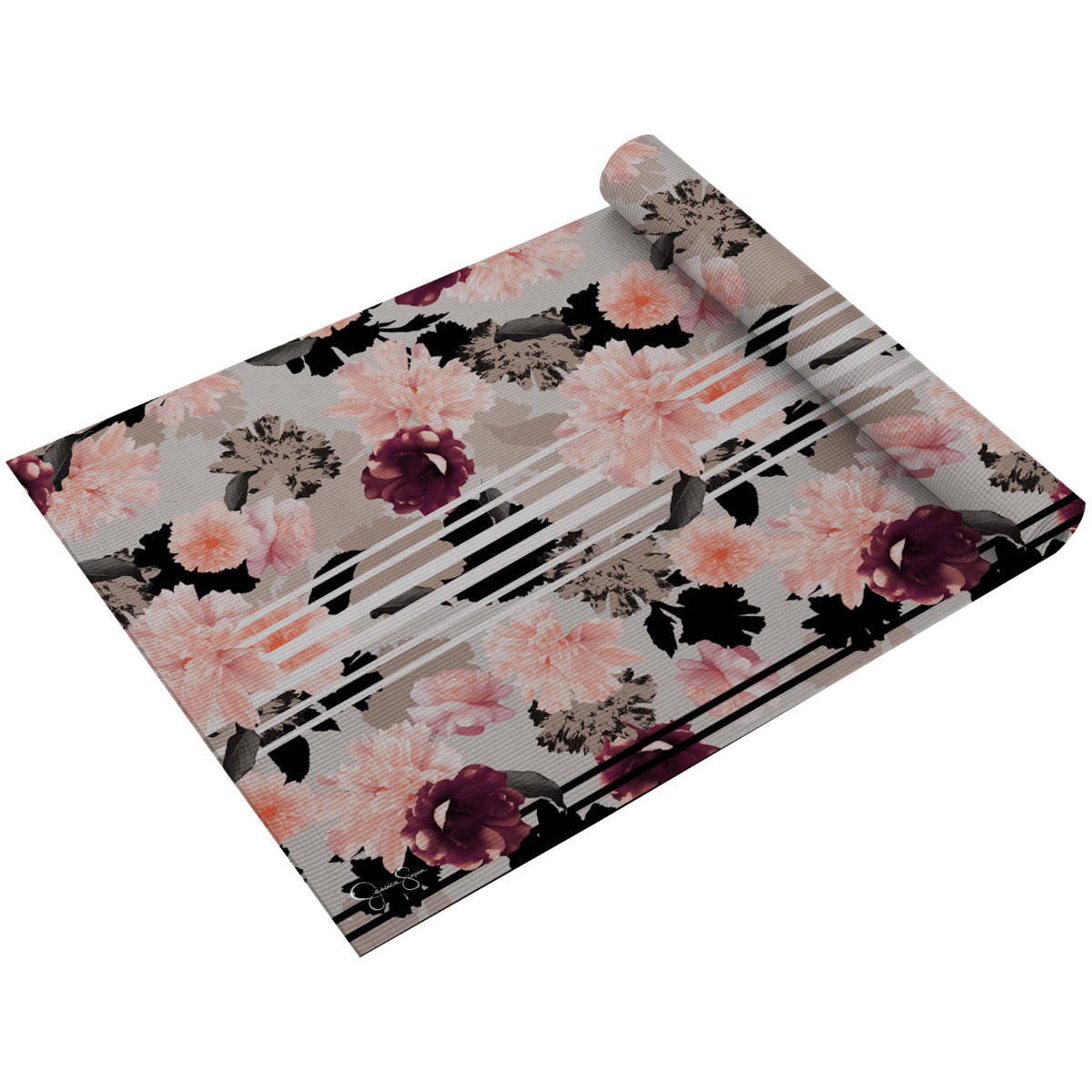 Jessica Simpson Fitness Yoga Mat 5mm, Floral - Floral