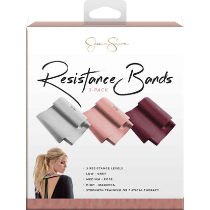 Jessica Simpson 3 Flat Resistance Bands, Rose - Rose