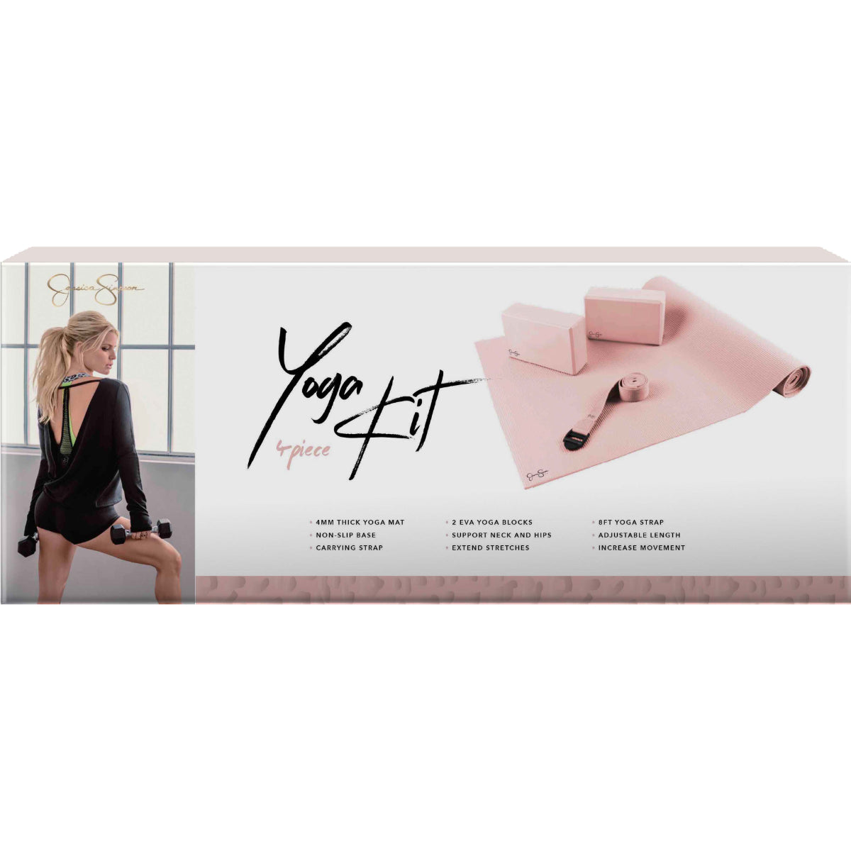 Jessica Simpson Beginner's Yoga Starter Kit Set (Yoga Mat, 2 Yoga