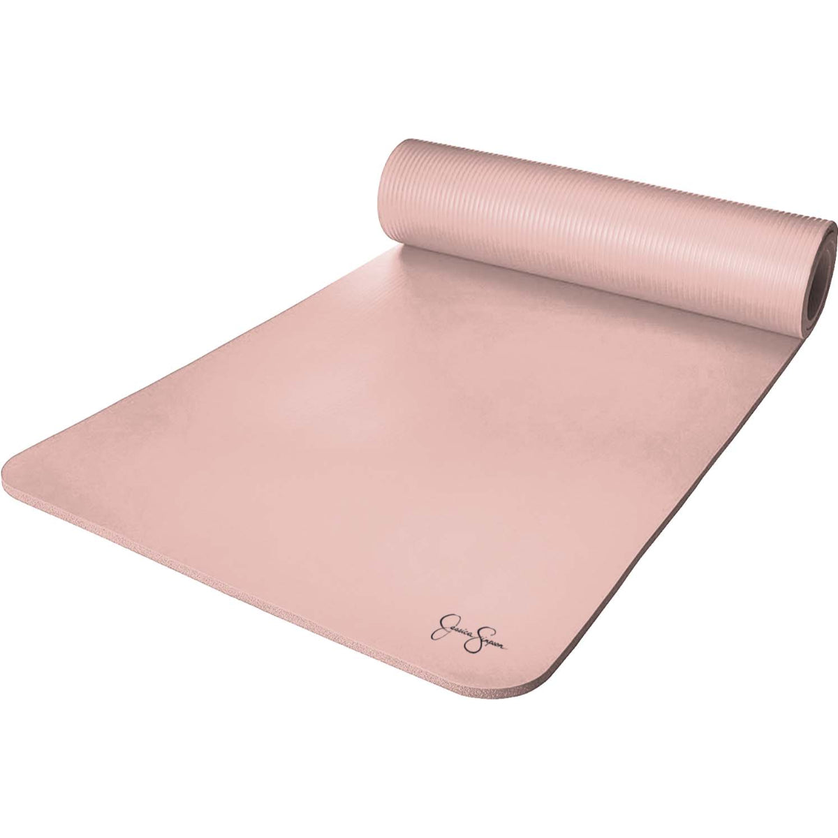 Jessica Simpson Extra Thick Fitness Yoga Mat with Carrying Strap, Pink - Pink