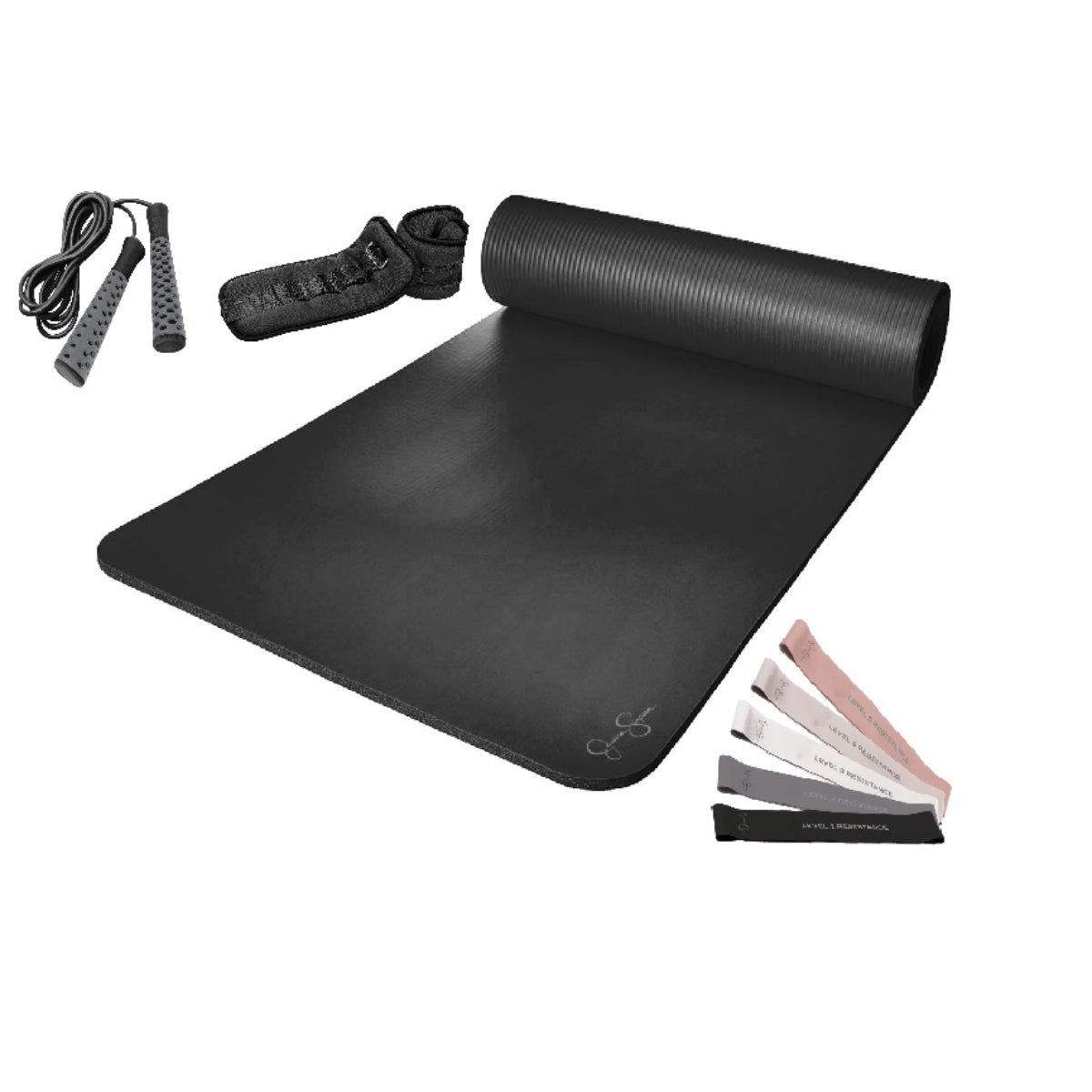 Jessica Simpson 9-Piece Total Body Workout Kit, Black - Black