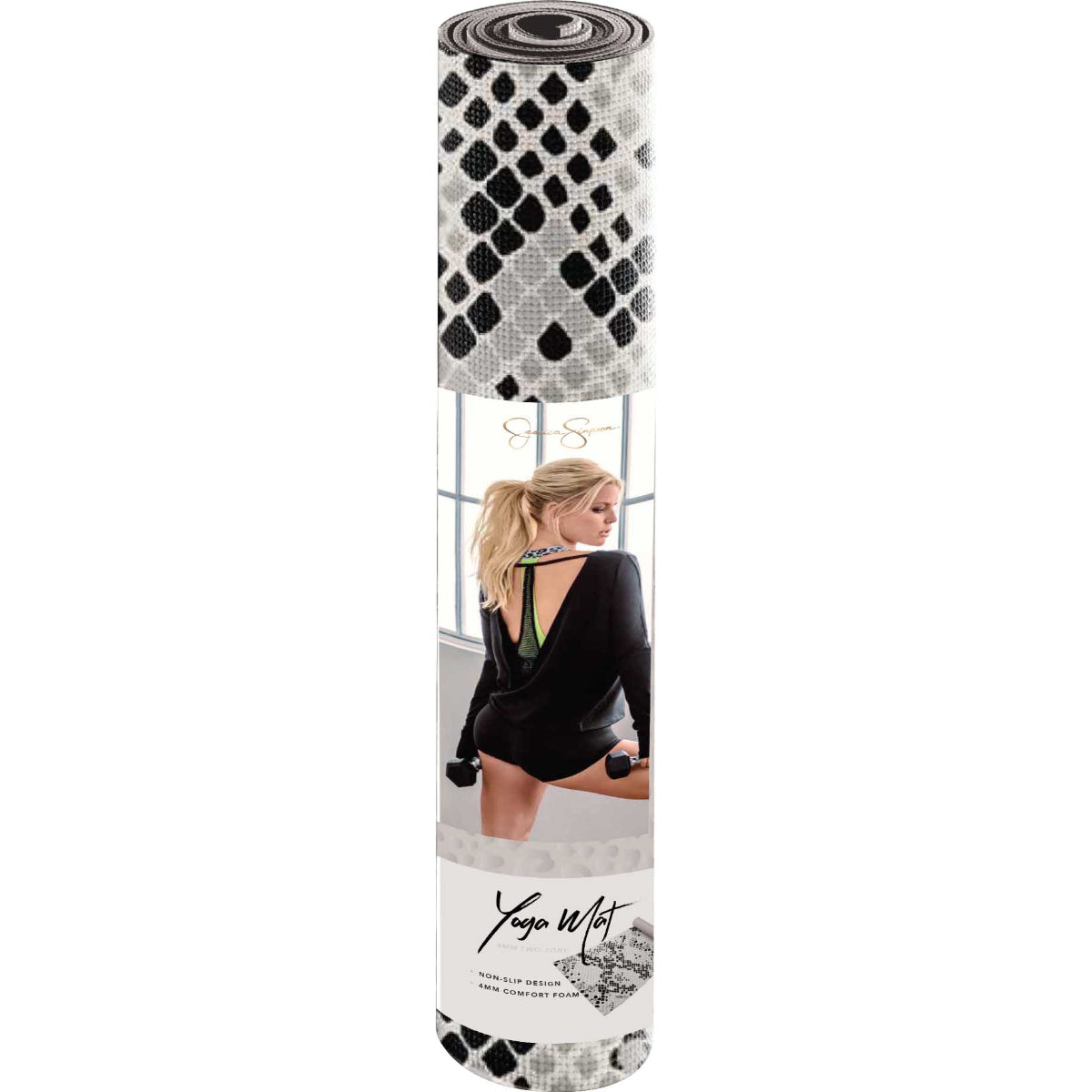 Jessica Simpson 4mm Two-tone Reversible Yoga Mat - Snake Print