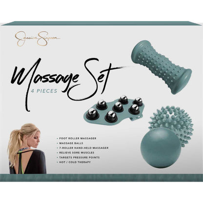 Jessica Simpson 4-Piece Massage Recovery Set, Porcelain - Porcelain