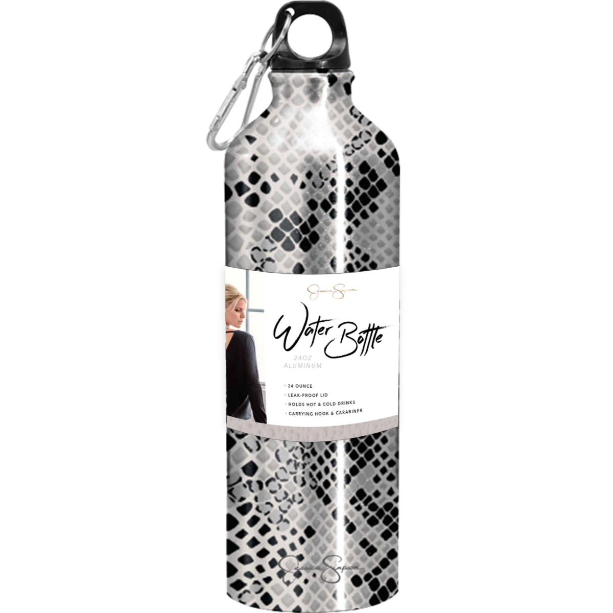 Jessica Simpson 24oz Cold and Hot Aluminum Water Bottle, Snake Print - Snake