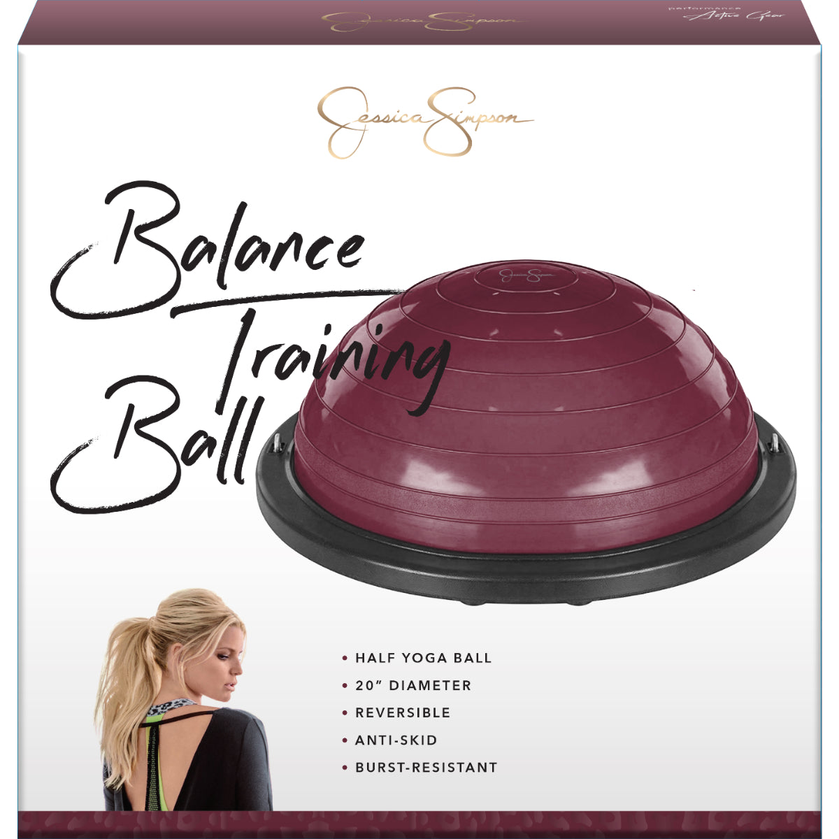 Jessica Simpson Balance Training Ball with Resistance Bands