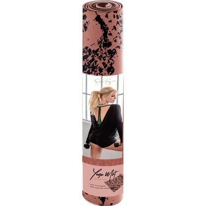 Jessica Simpson 4mm Two-tone Reversible Yoga Mat - Rattlesnake