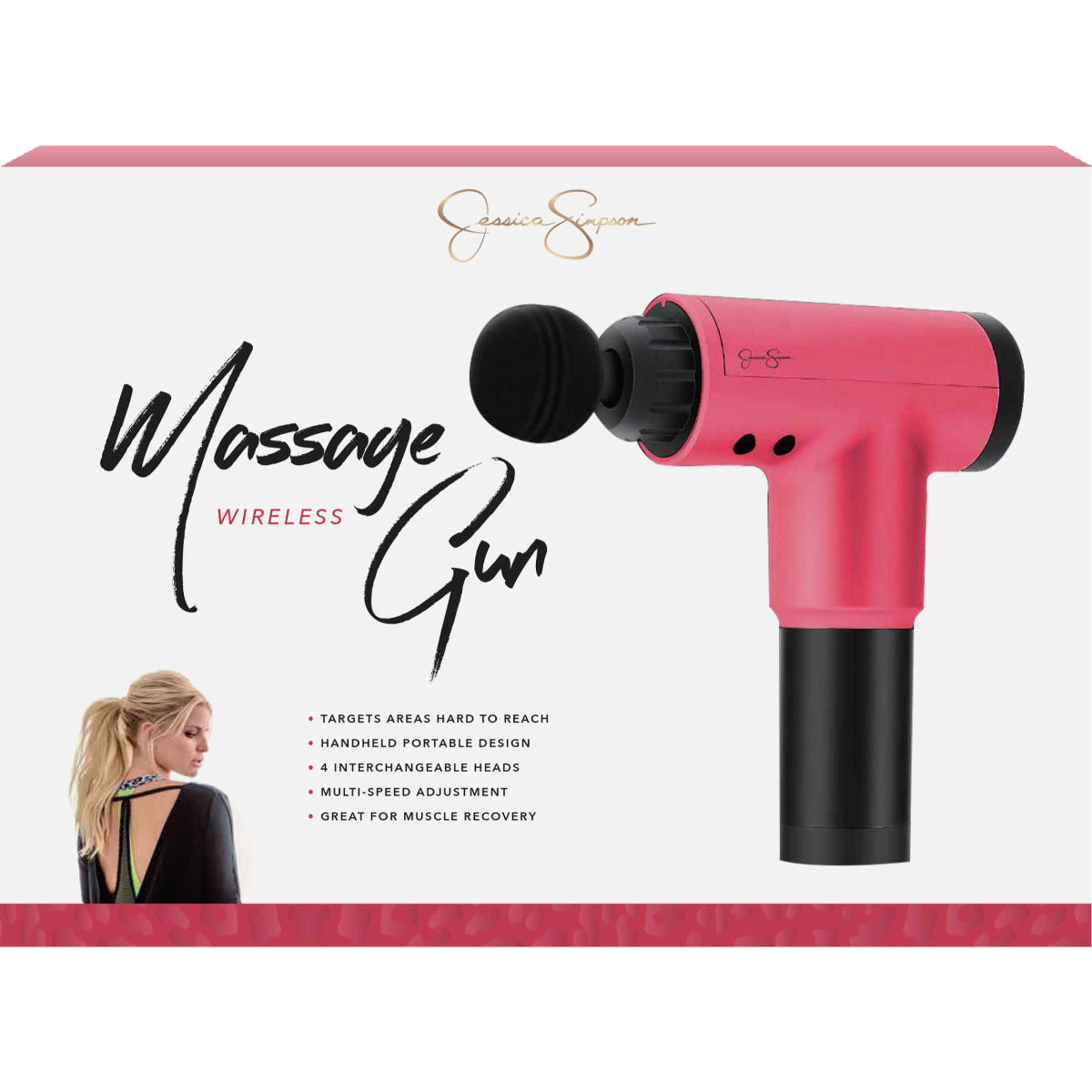 Jessica Simpson Deep Tissue Handheld Massage Gun - Geranium