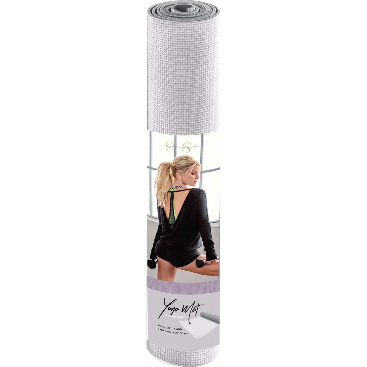 Jessica Simpson 4mm Two-tone Reversible Yoga Mat - Purple