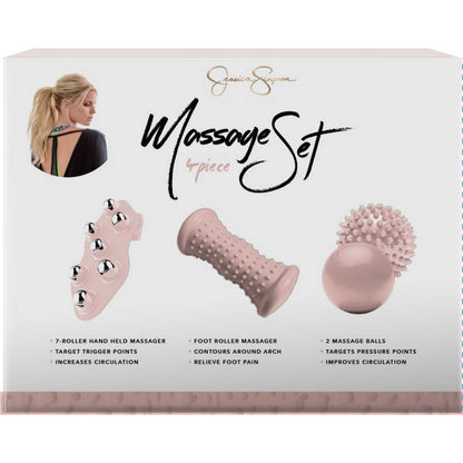 Jessica Simpson 4-Piece Massage Recovery Set, Pink - Pink