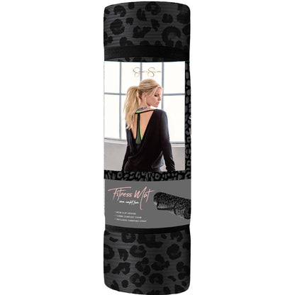 Jessica Simpson Extra Thick Fitness Yoga Mat with Carrying Strap, Leopard - Leopard