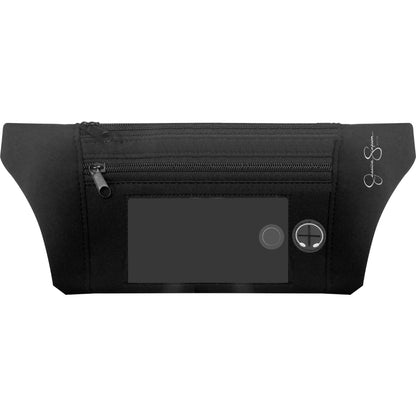 Jessica Simpson Dual Pocket Running Waist Pack, Black - Black