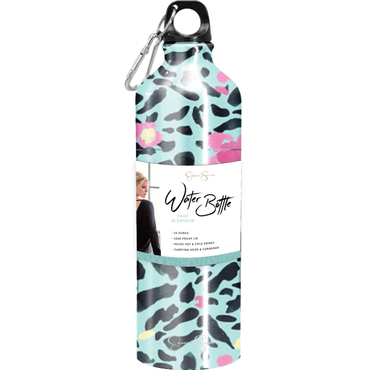 Jessica Simpson 24oz Cold and Hot Aluminum Water Bottle, Animal Print - Animal Print