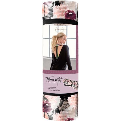 Jessica Simpson Extra Thick Fitness Yoga Mat with Carrying Strap, Floral - Floral