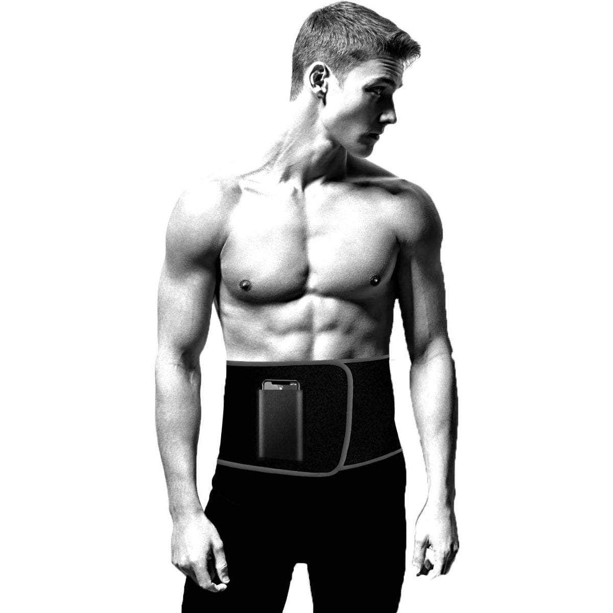 EDX 10" Slimming Fitness Belt With Pocket, Black - Black