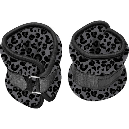 Jessica Simpson 2lb Ankle Weights Pair Set with Adjustable Strap - Leopard