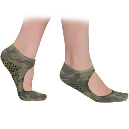 Jessica Simpson Yoga Sock with Non-Slip Grip - Camo