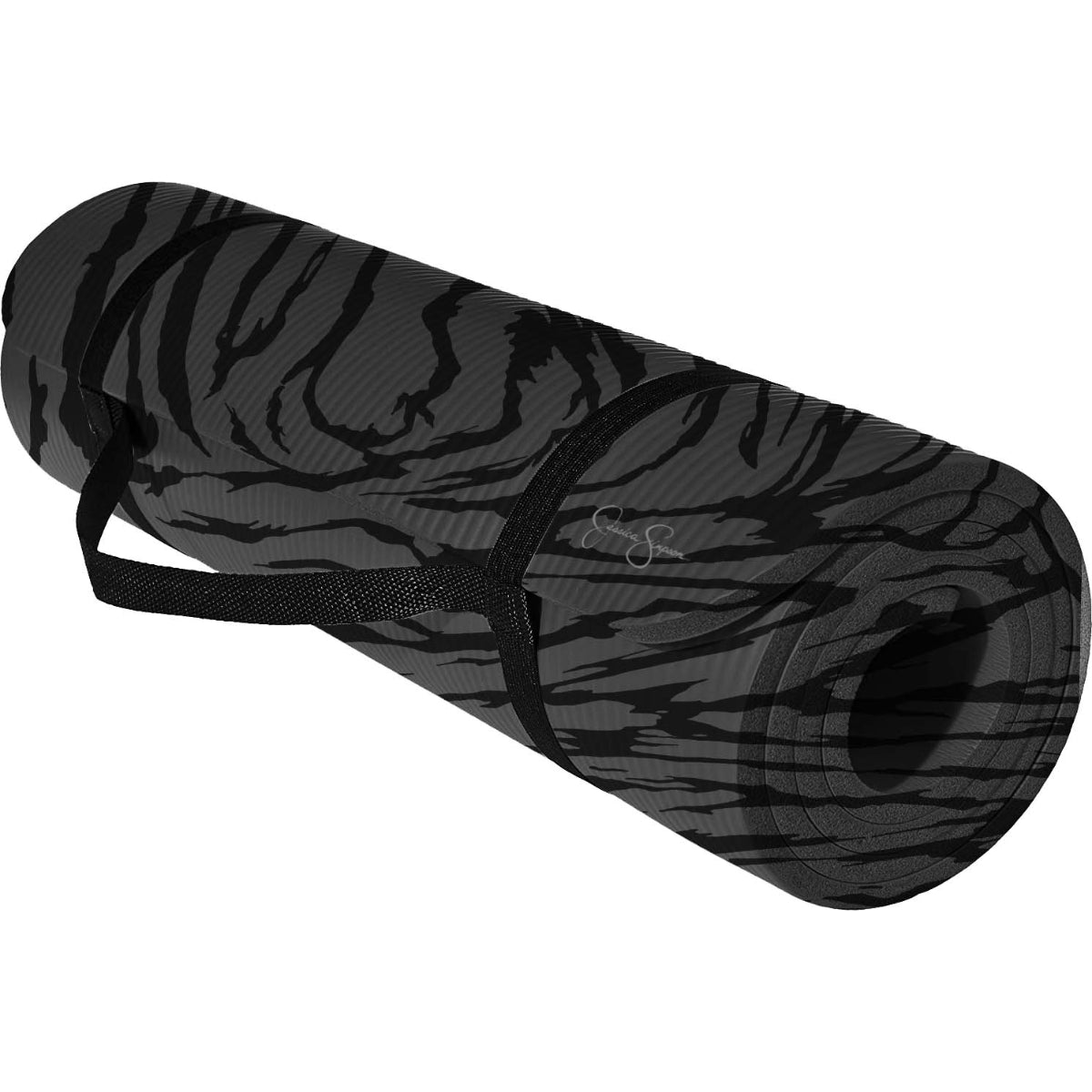 Jessica Simpson Extra Thick Fitness Yoga Mat with Carrying Strap, Swirl - Swirl