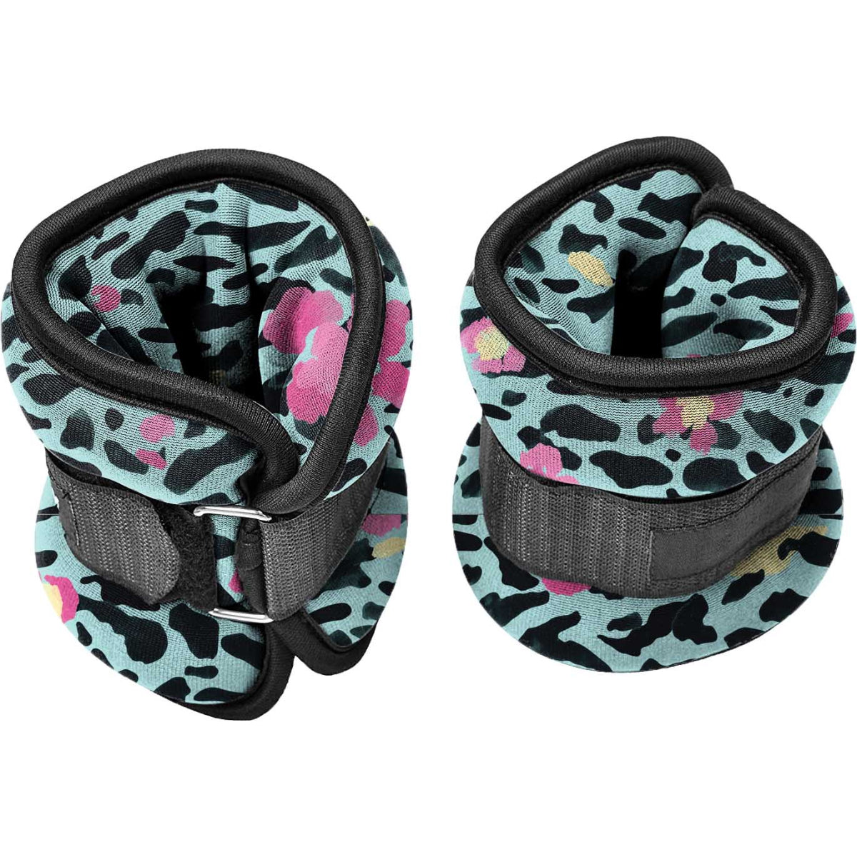 Jessica Simpson 2lb Ankle Weights Pair Set with Adjustable Strap - Animal Print