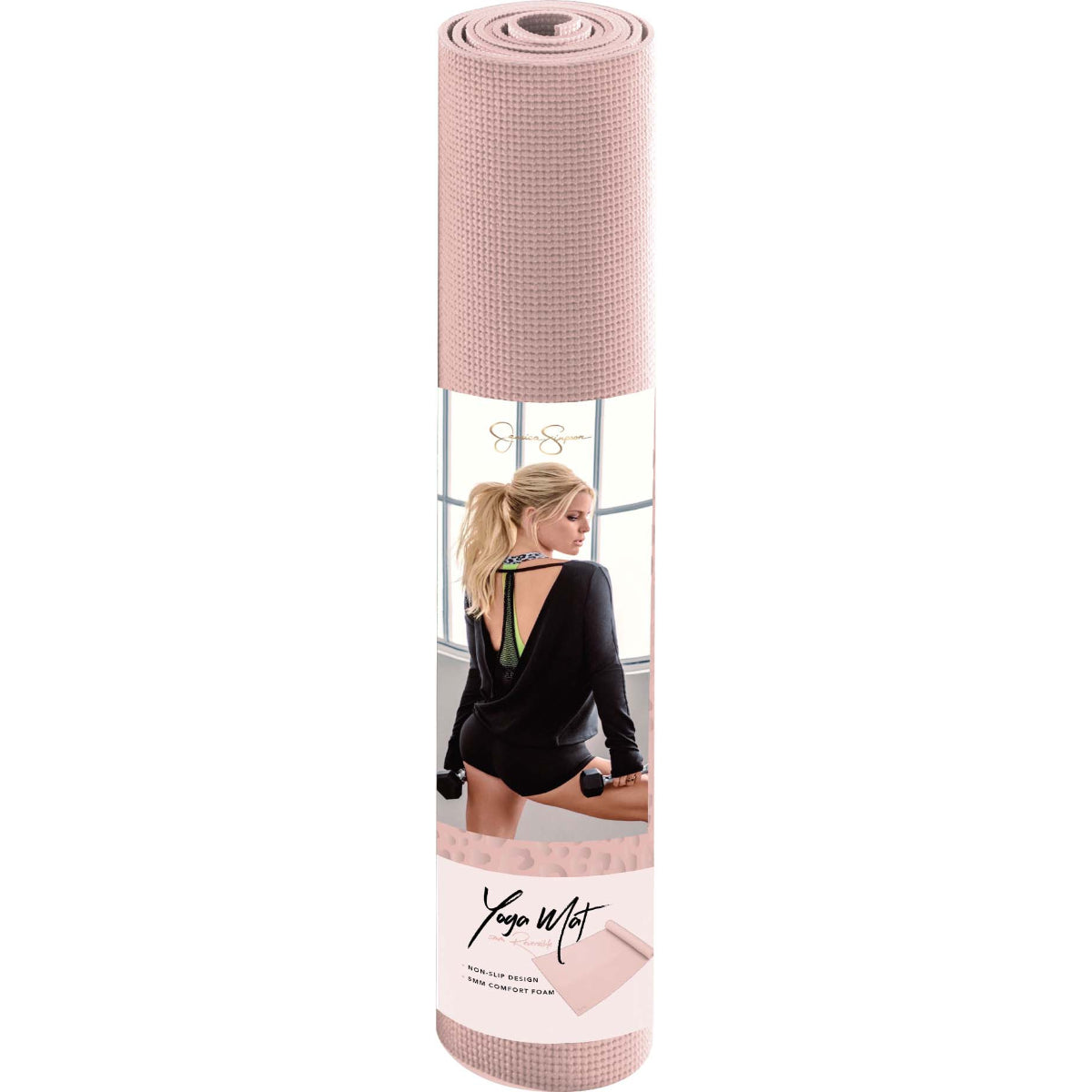 Jessica Simpson Fitness Yoga Mat 5mm, Pink - Pink